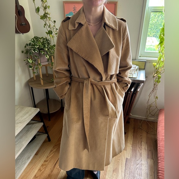 COS Beige Corduroy Trench Coat - Women’s Jackets & Coats - Picture 6 of 9